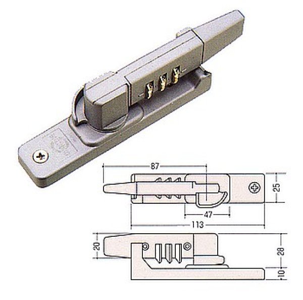 ダイヤル式 クレセント シルバー小 KC-96