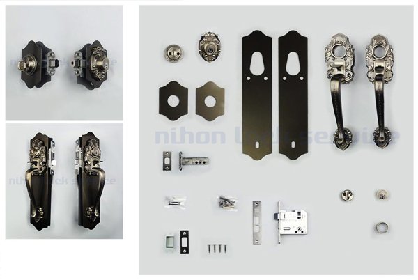 長沢製作所924504古代 サムラッチワンロック取替錠 AＢ色 DT:30?40