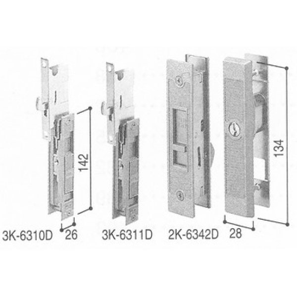 YKK引戸の鍵交換 HH-J-0814