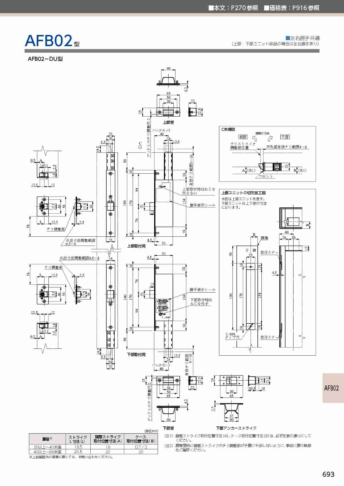 MIWA 美和ロック 外形図・切欠図【鍵と防犯グッズの卸売りセンター