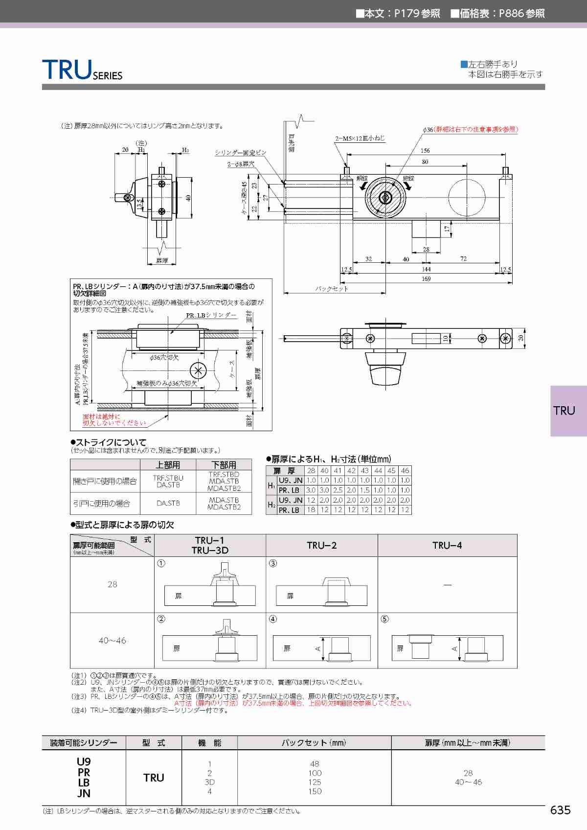 MIWA 美和ロック 外形図・切欠図 本締錠【鍵と防犯グッズの卸売り