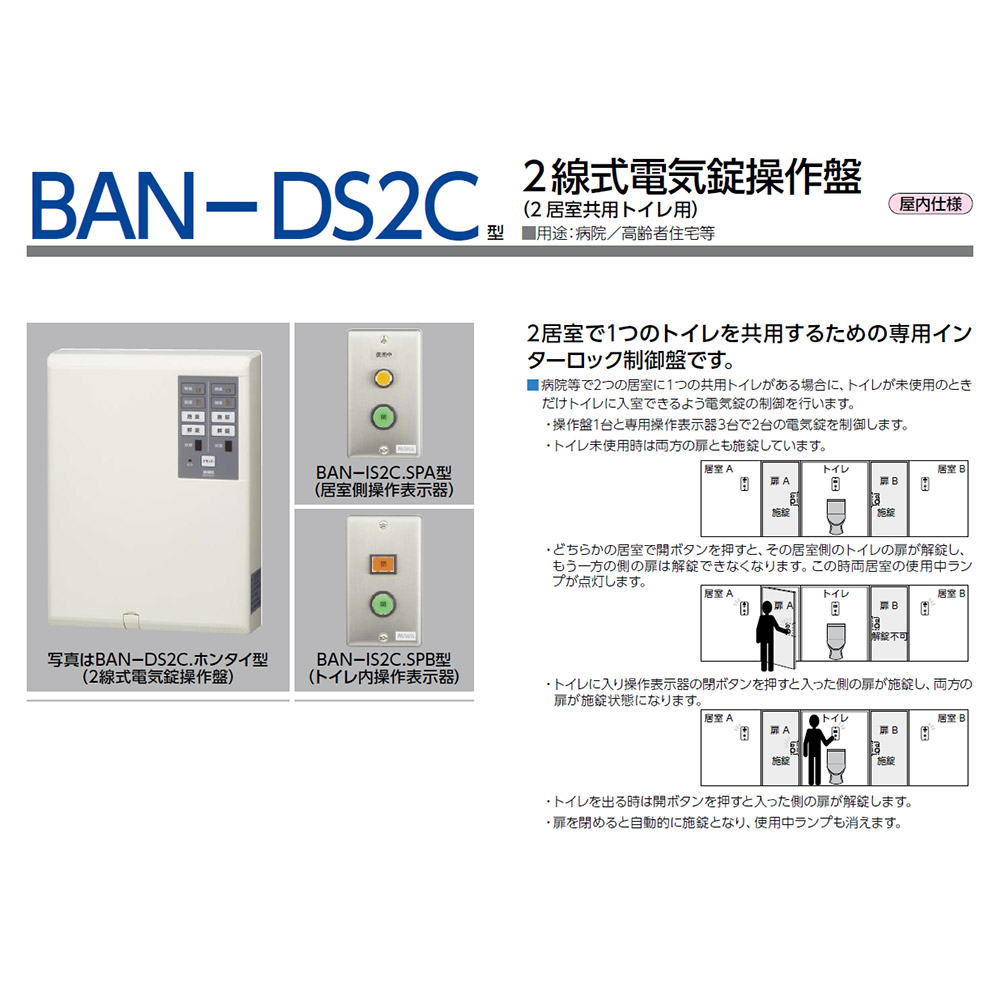 2022公式店舗 MIWA 美和ロック BAN-DS2 2線式電気錠操作盤 2回線